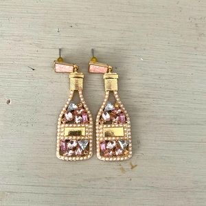 Fun Champagne Bottle Dangle Earrings